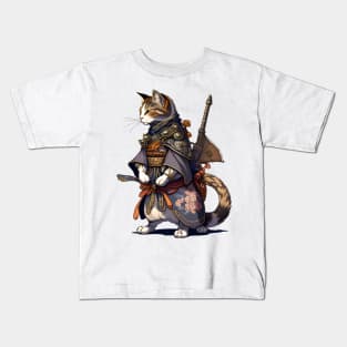 Japanese Cat Samurai Katana Catana - Love Cats Kids T-Shirt